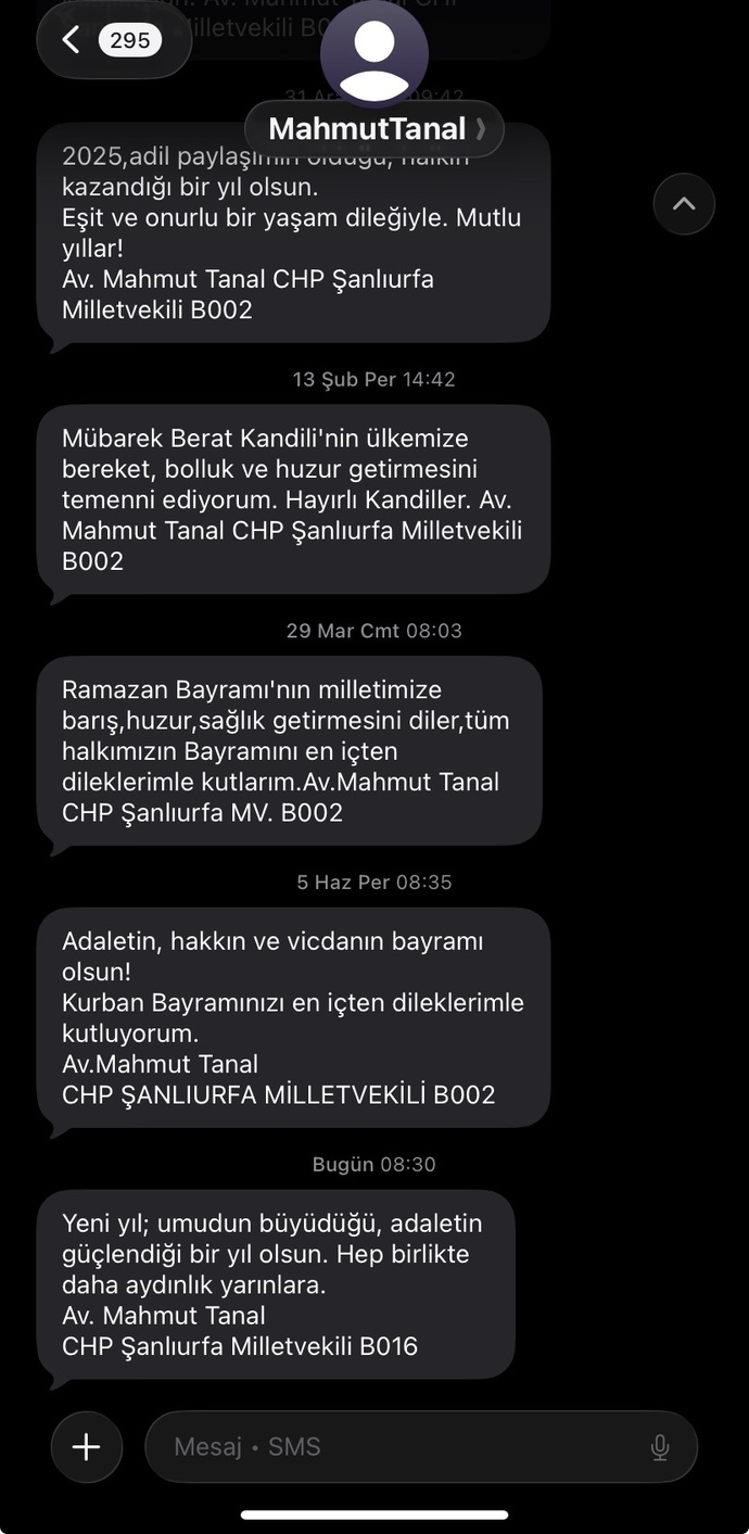 Ya ikide bir bana mesaj atiyor kim bu sanliurfalilar?