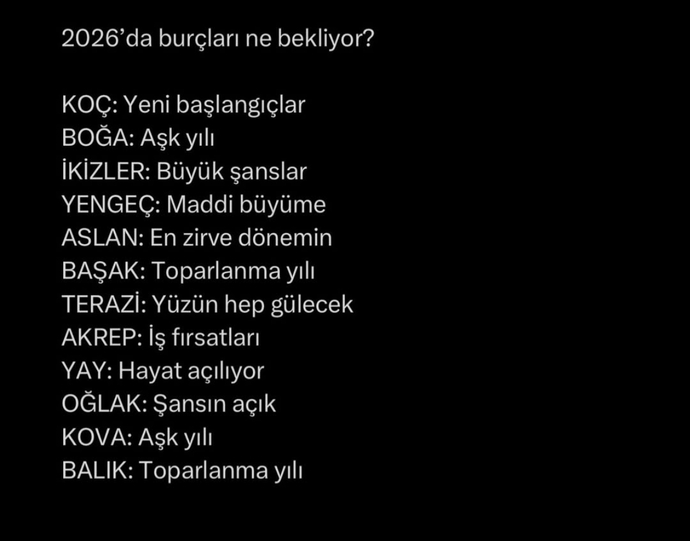 Burcunuza göre 2026 yılında sizleri neler bekliyor?