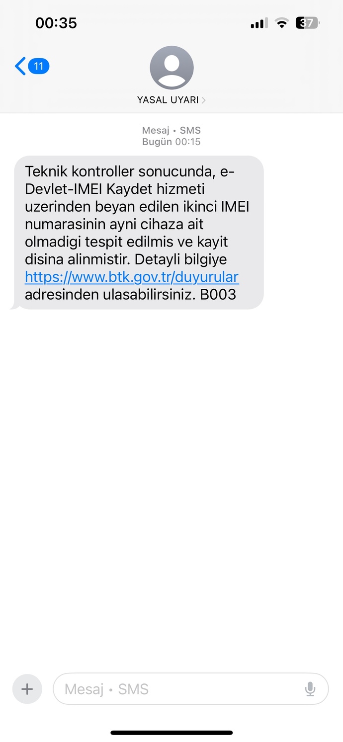 Bu mesaj ne demek bu?