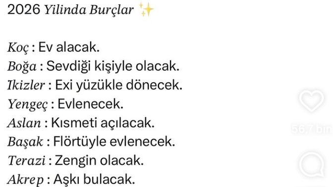 Burcunuz ne? Sizin payınıza ne düştü?