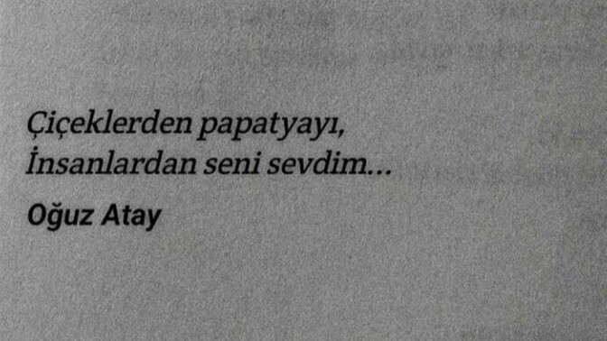 "Çiçeklerden papatyayı, insanlardan seni sevdim" dediğiniz birisi var mı?