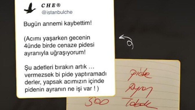 Cenazelerde ölen yakınına üzülmek yerine lahmacun, pide derdine düştünüz mü hiç?