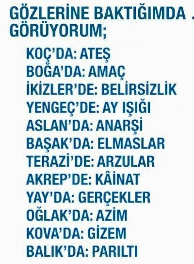 Burçların gözlerine baktığında ne görüyorsun 😂?