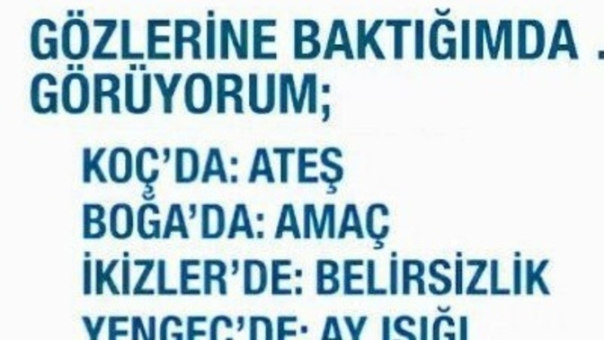 Burçların gözlerine baktığında ne görüyorsun 😂?