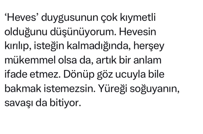 Sevdiğiniz şeylere karşı içinizde o eski heves kaldı mı yoksa söndü mü 🥲?