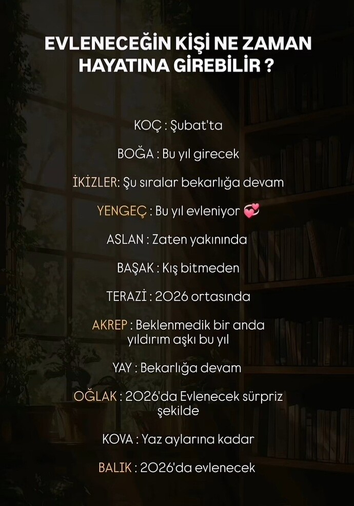 Bu sene burçlarda evlilik gözüküyor mu?