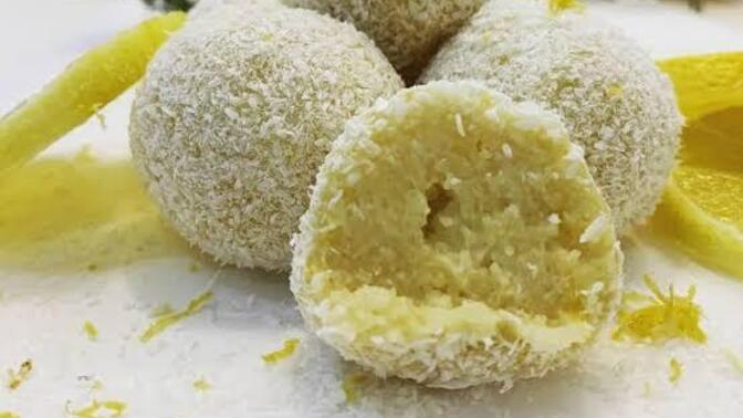 Limon sosu dolgulu hindistan cevizi topu tatlısı denediniz mi, gerçekten seviyor musunuz 🩵?