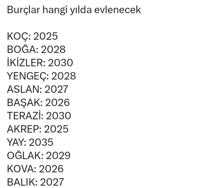 Burcunuza göre hangi yıl da evleniceksiniz?