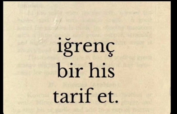 İğrenç bir his tarif eder misin?