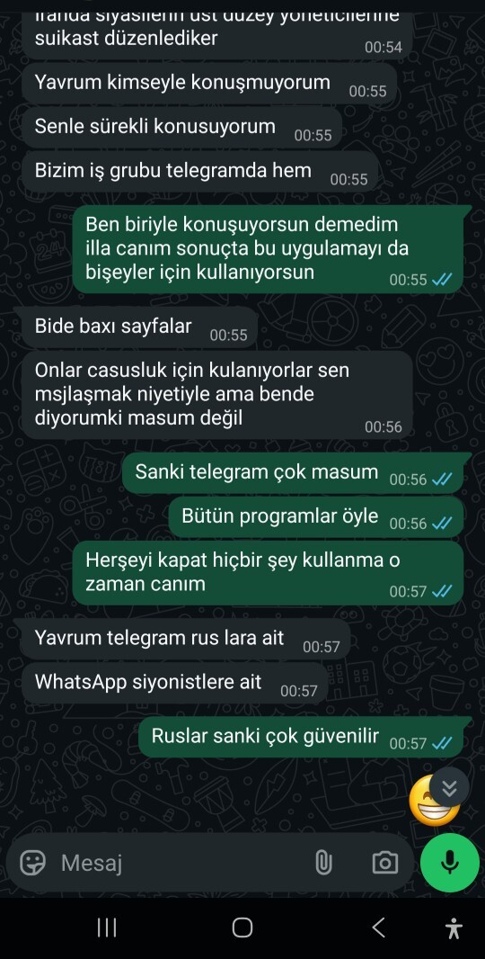 Sevgilim, WhatsApp sıkıntılı bir uygulama, artık ɓurdan değil telegramdan konuşalım dedi, sizce ne kadar mantıklı?