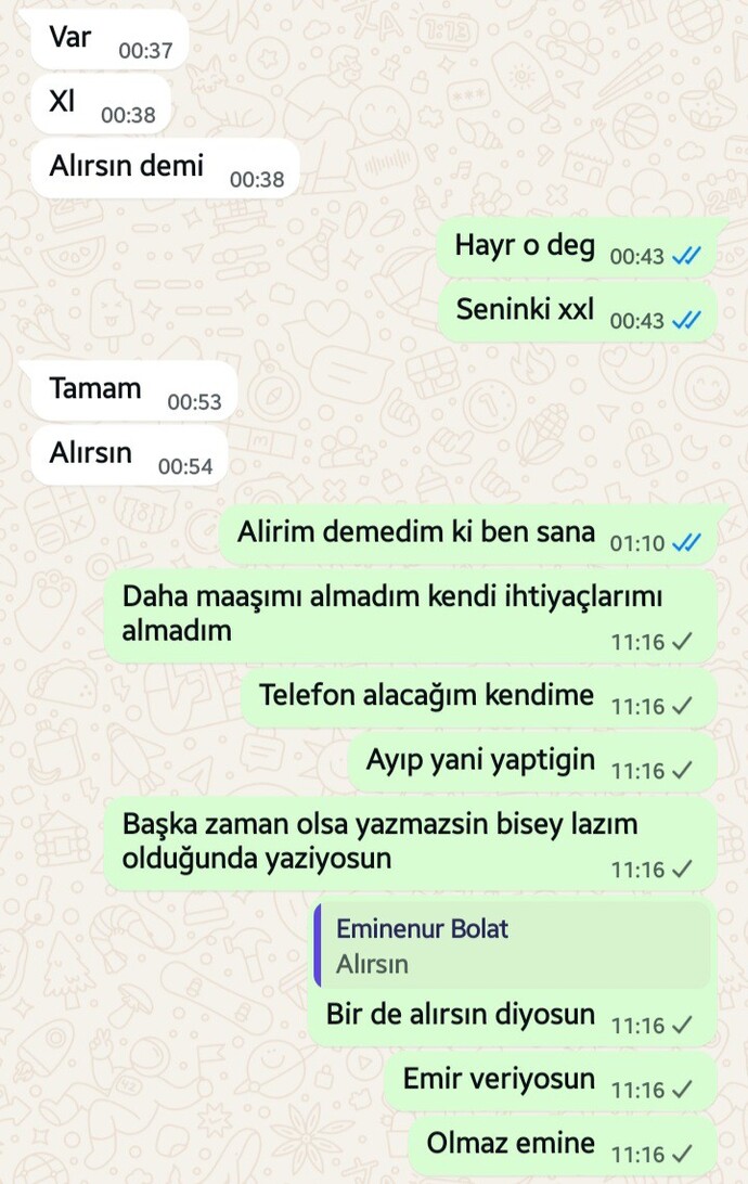 Arkadaşım bana kıyafet AL dedi. Sizce verdiğim cevap da haklı miyim?