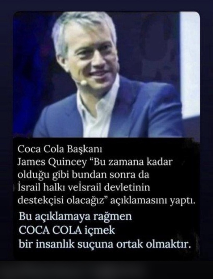 Çocuk katili insanlık düşmanı israile destek veren Coca Cola’yı hala tüketiyor musunuz?