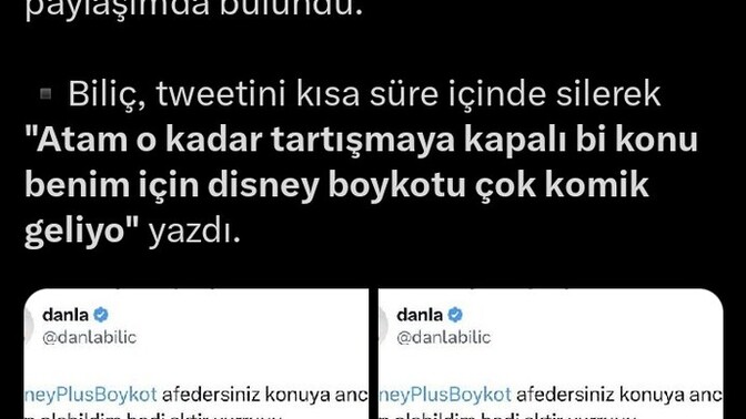 Danla Bilic'in Disney plus'ın Atatürk dizisini kaldırmasına ilk başta tepki gösterip daha sonra farklı bir açıklamada bulunması?