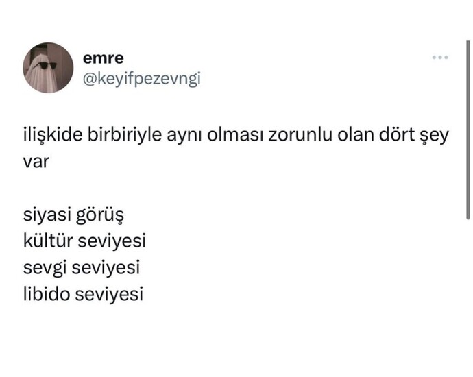 Bir ilişkide olmazsa olmazınız var mı?