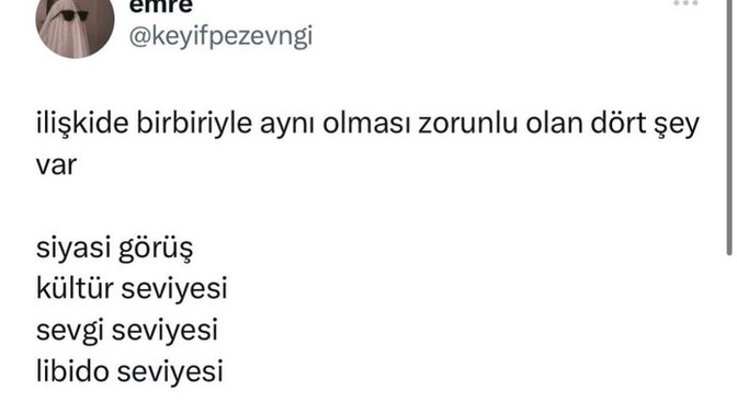 Bir ilişkide olmazsa olmazınız var mı?