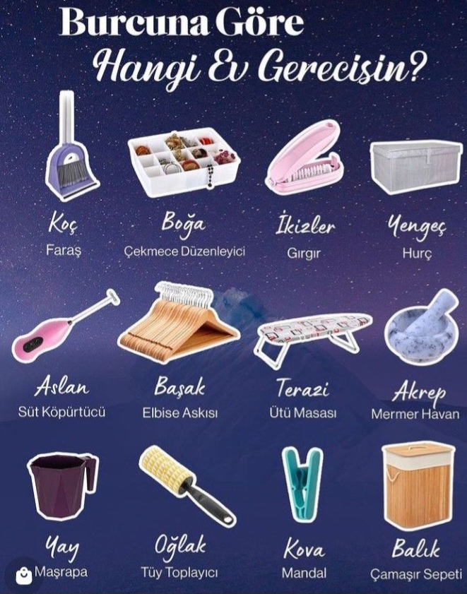 Burcuna göre hangi ev eşyası olurdun, sen kendini hangisi gibi hissediyorsun 😀?