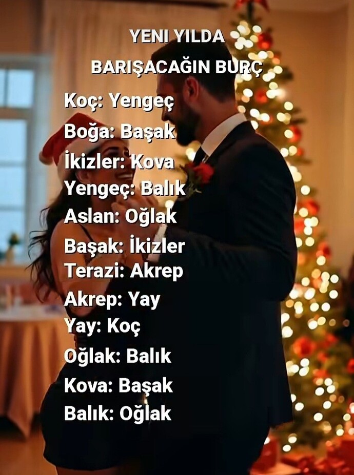 Yeni yılda barışacağın burç neymiş?