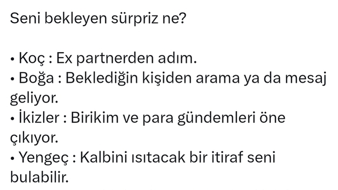 Burcunuza göre sizi bekleyen sürpriz nedir?