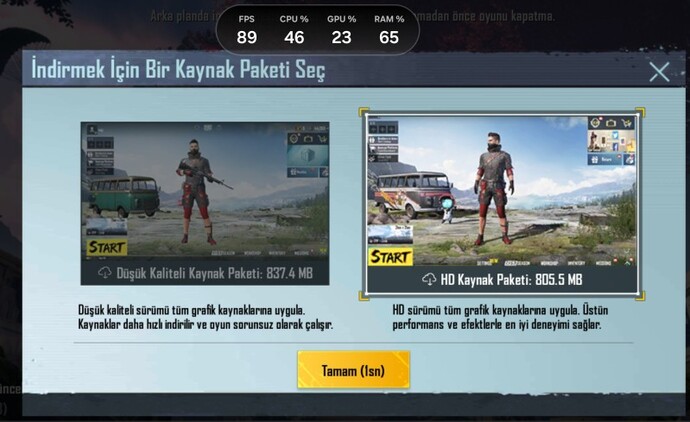 PUBG Mobile hangi kaynak paketinde oynuyor sunuz?