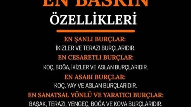 Burcunuza göre en baskın kişilik özellikleriniz neler, sizi nasıl tanımlar 🧐?