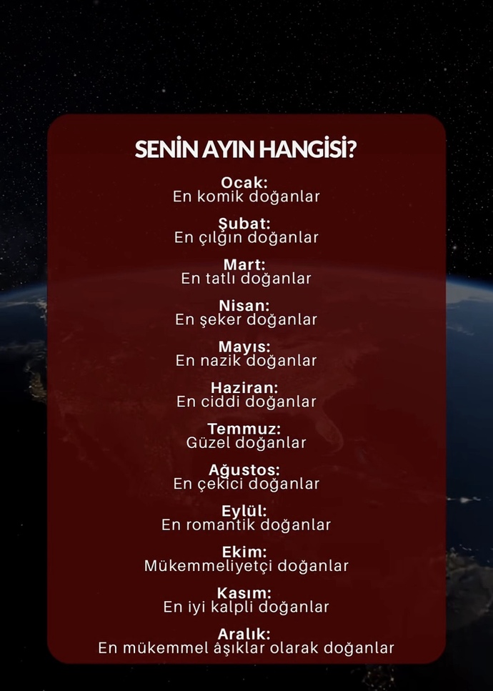 Senin Burcun Hangi Ay?