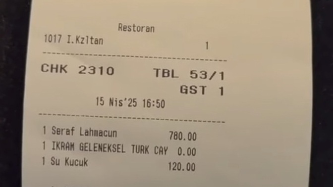 1 adet lahmacuna 780 lira verir misiniz?