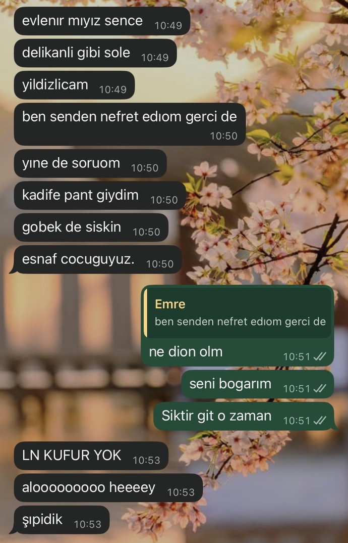 Ben mi çok alınganım o mu mağara adamı bilmiyorum?