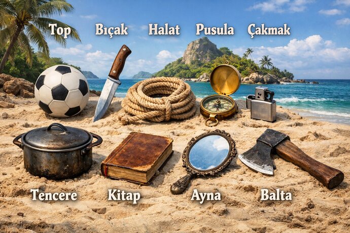 Issız bir adaya düşseniz yanınıza alacağınız 3 şey ne olurdu?