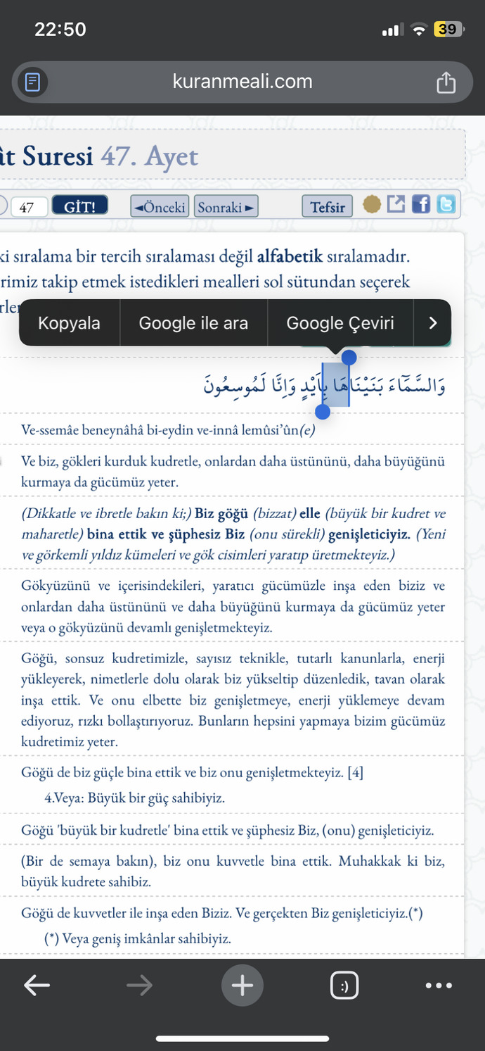 Zariyat 47’de Hubble isminin geçmesi?