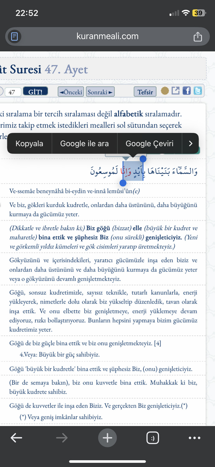 Zariyat 47’de Hubble isminin geçmesi?