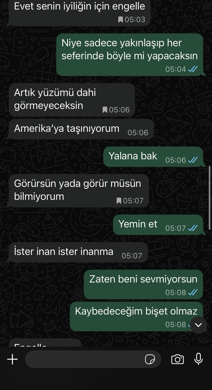 Eski sevgilim benimle bu saate kadar konuşup bakın ne yaptı 😭?