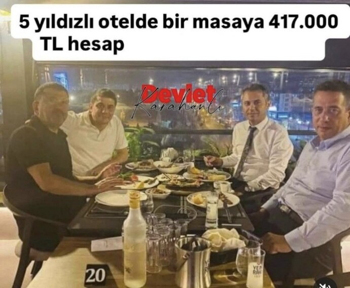 417 bin TLlik akşam yemeği yiyen CHP?