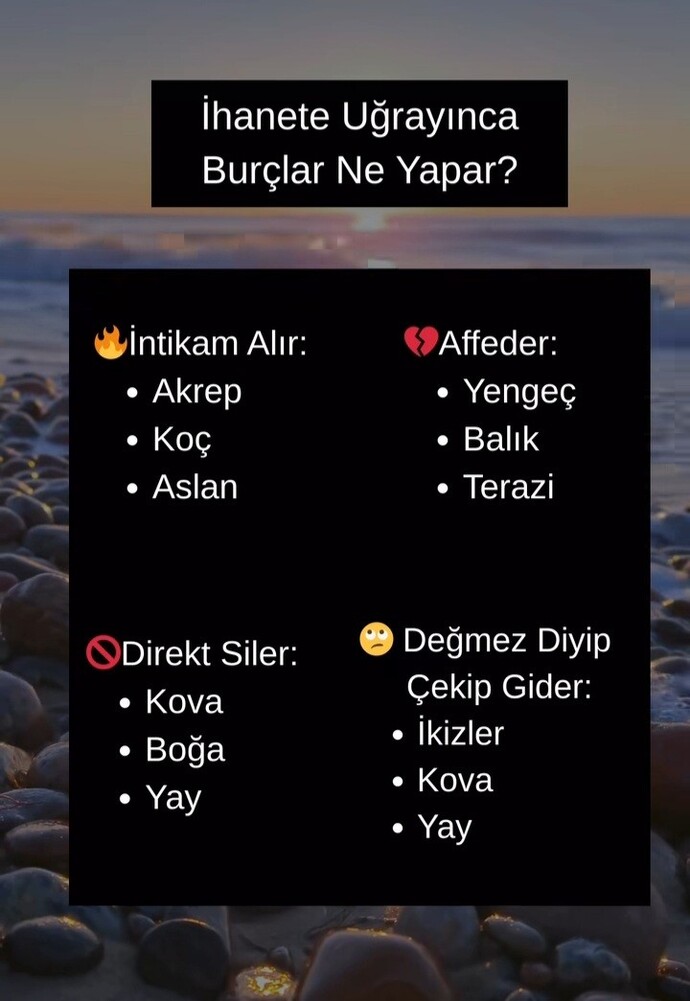 İhanete uğrayınca burçlar ne yapar?