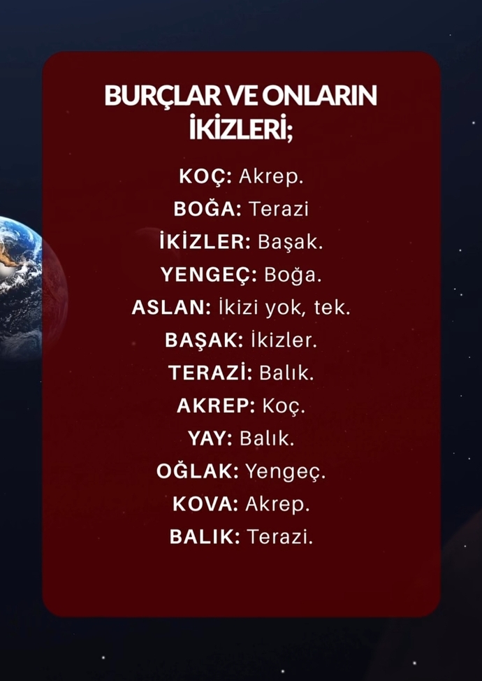 Burcunuzun ikizi hangi burç?