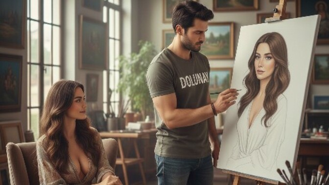 Ben ressam oldum, şu an üstündeki kıyafete göre nasıl bir resim yapmış olurum?