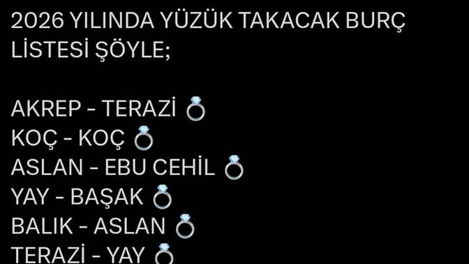 Burcunuza göre kiminle evleniyormuşsunuz?