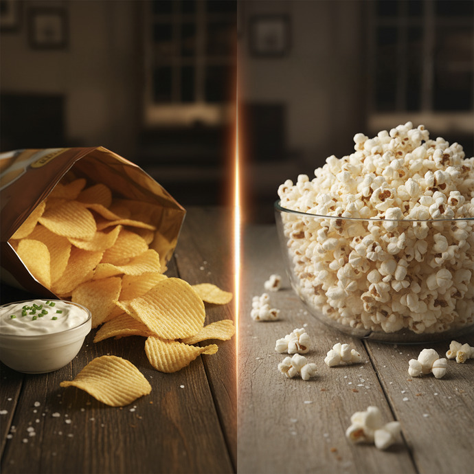 Film izlerken patlamış mısır mı cips mi?