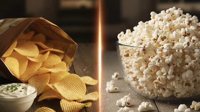 Film izlerken patlamış mısır mı cips mi?