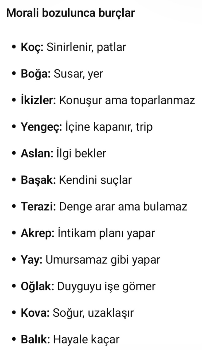 Morali bozulunca hangi burç nasıl tepki veriyor 😅?