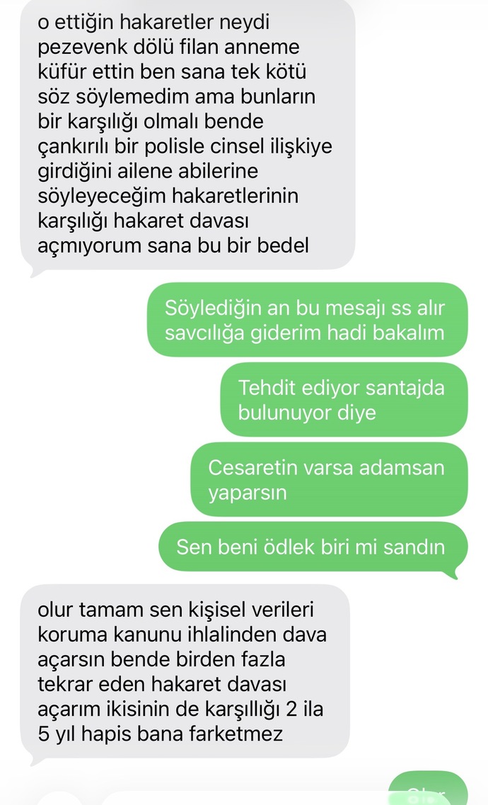 Yapay zeka kullanarak beni kandırmaya kalktı ben de çok ağır küfürler ettim. Karşılığında da bunu yazdı