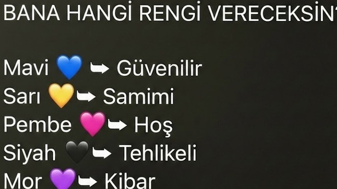 Beni gözlemlediğiniz kadarıyla bana bir renk bırakır mısınız?