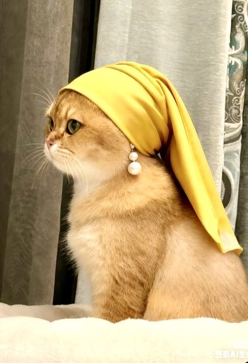 İnci küpeli kız tablosundan sonra inci küpeli kedi akımı sizce nasıl 😺?