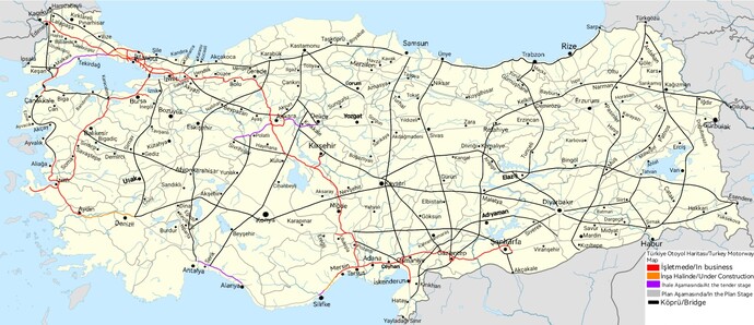 Türkiyenin kalkınması için yapılması gerektiğini düşündüğüm otoyolları çizdiğim haritayla ilgili düşünceleriniz neler?
