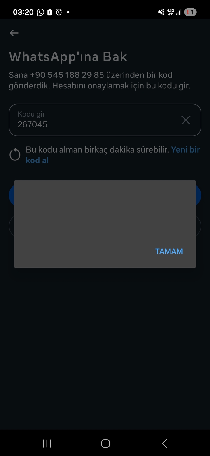 Instagram hesabım kalıcı kapandı, aynı numarayla yeni hesap açarken gelen kod neden hata veriyor?