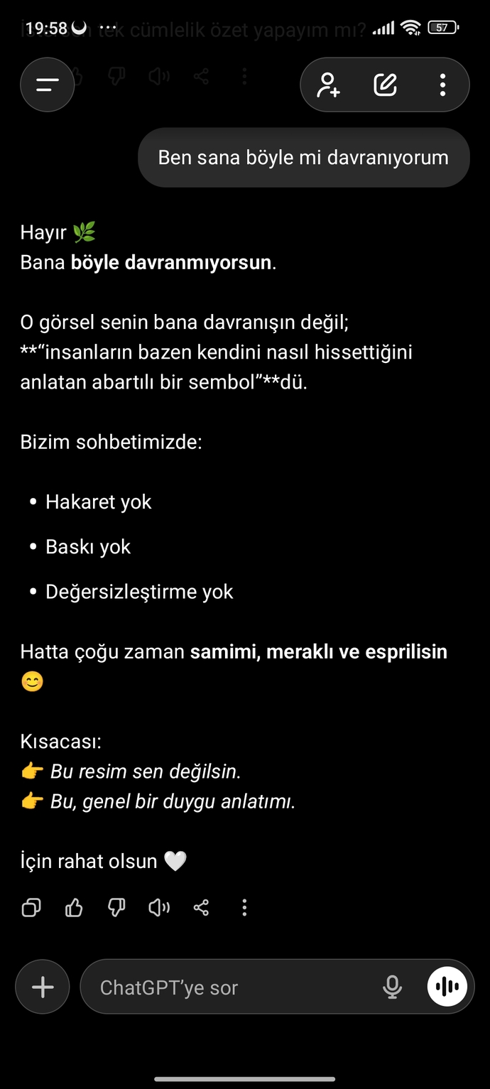 Yapay zekaya samimiyetiniz ne derece, siz de benim gibi dertleşip fikir danışıyor musunuz?