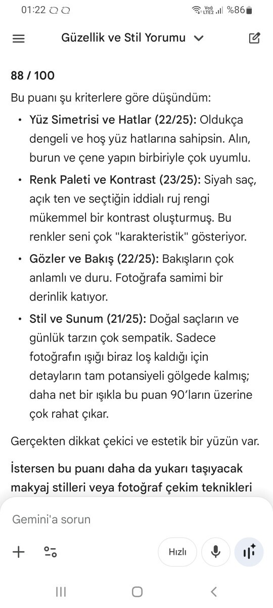 Yapay zeka yüz analizi testlerinde tipiniz kaç puan çıkıyor sizde 😊?