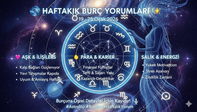 Bu hafta burç yorumuna göre aşk, para, kariyer ve sağlıkta seni neler bekliyor öğrenmek istermisin?