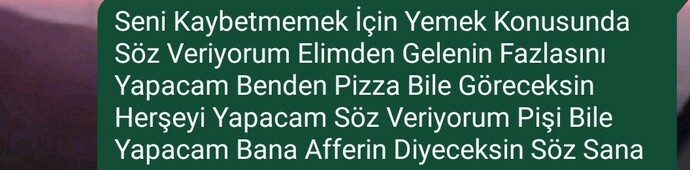 Sevgilime Yemek Konusunda Söz Vermem?