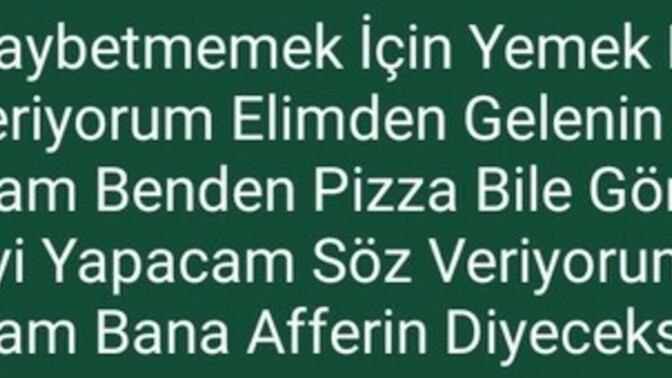 Sevgilime Yemek Konusunda Söz Vermem?