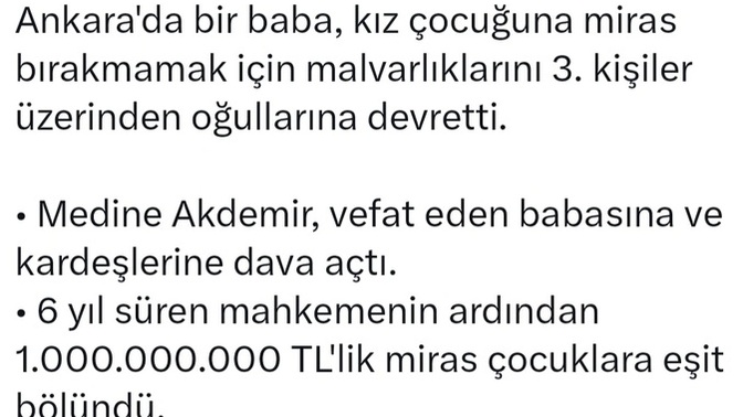 Ailenin mirası sadece erkek çocuklara mı kalmalı?